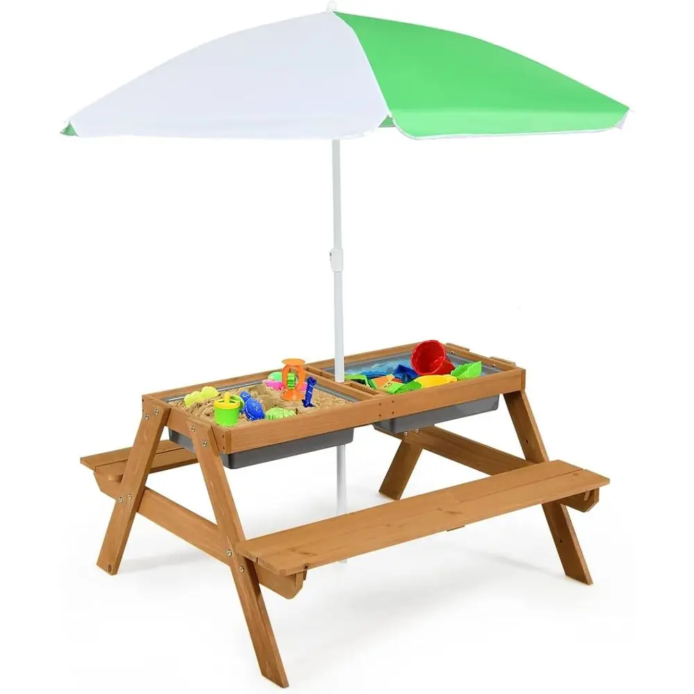Drewniany stolik piknikowy 4w1 – Kids Outdoor Furniture Set recenzja i cena